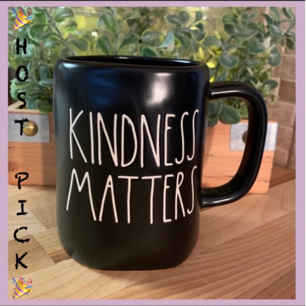 Rae Dunn “KINDNESS MATTERS” LL Black Ceramic Mug NWT
